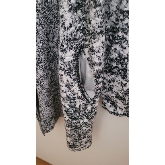 Dana Buchman GUC Black & White Marl Knit Long Open Cardigan sz L w/Pockets - Picture 5 of 8